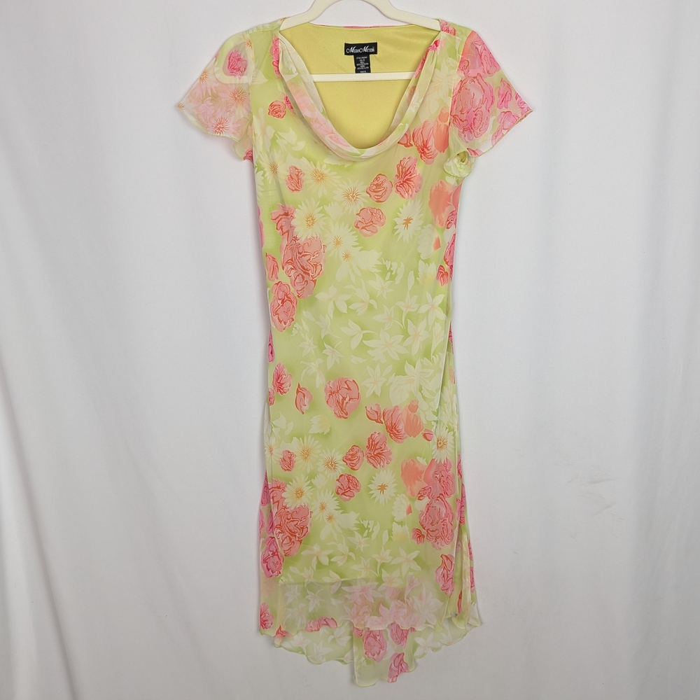 MEGHAN MATTHEWS Vintage Y2K Floral Print Dress